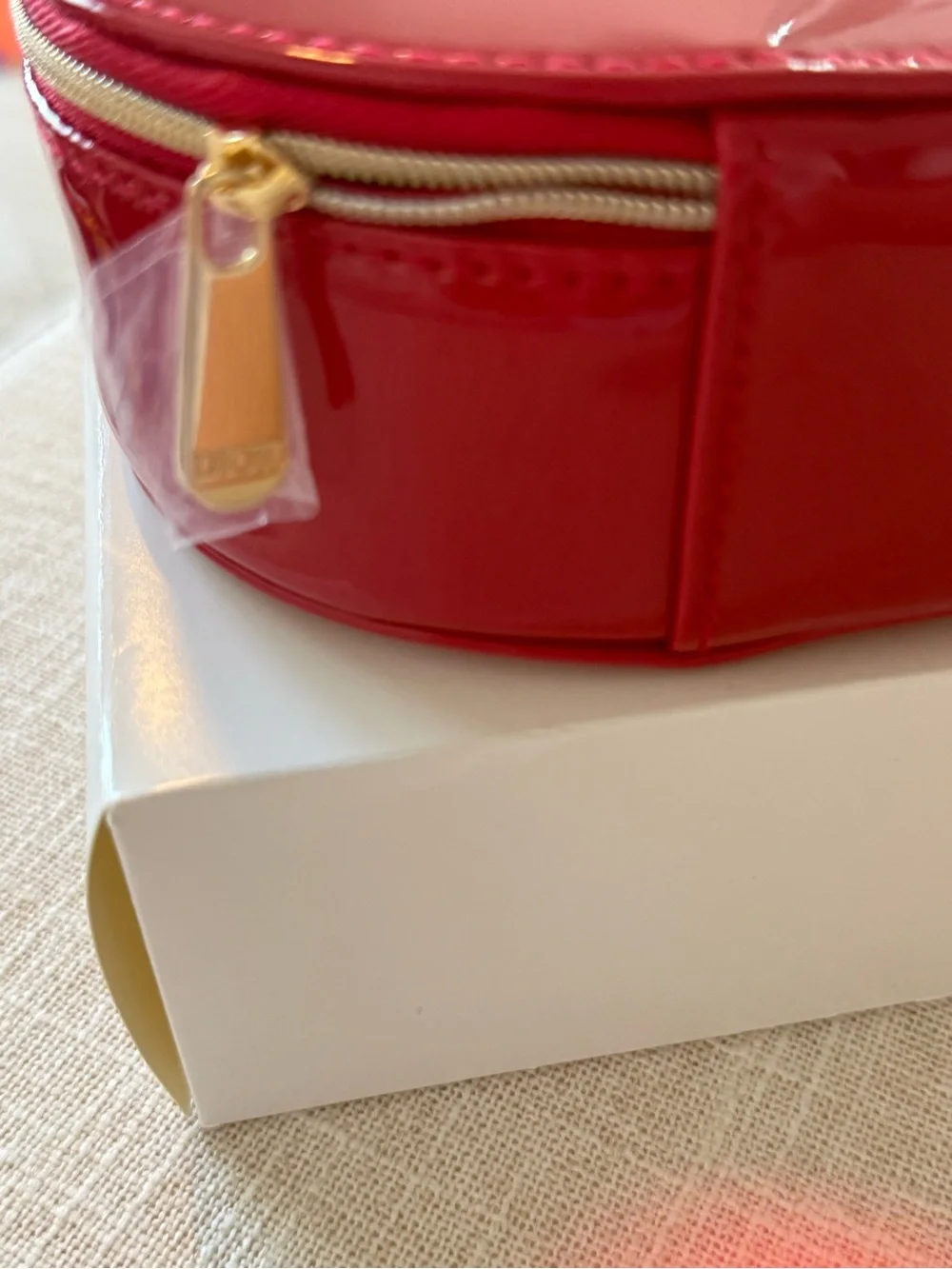 Dior Red Patent Oval Cosmetic Case